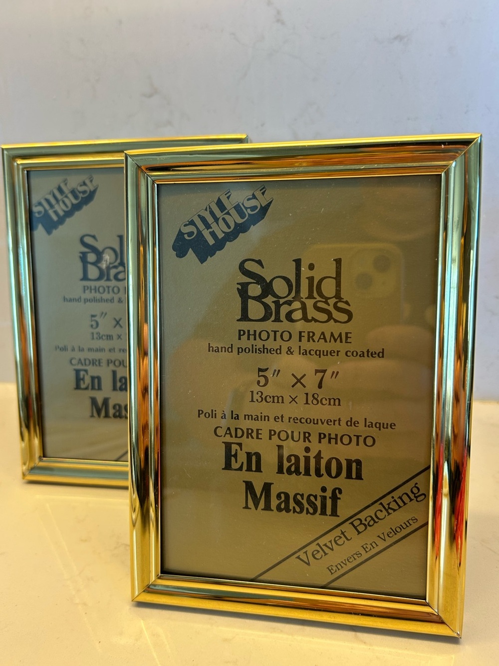 Vintage Solid Brass 5x7 Photo Frame - Gold Made in Tiawan NWT